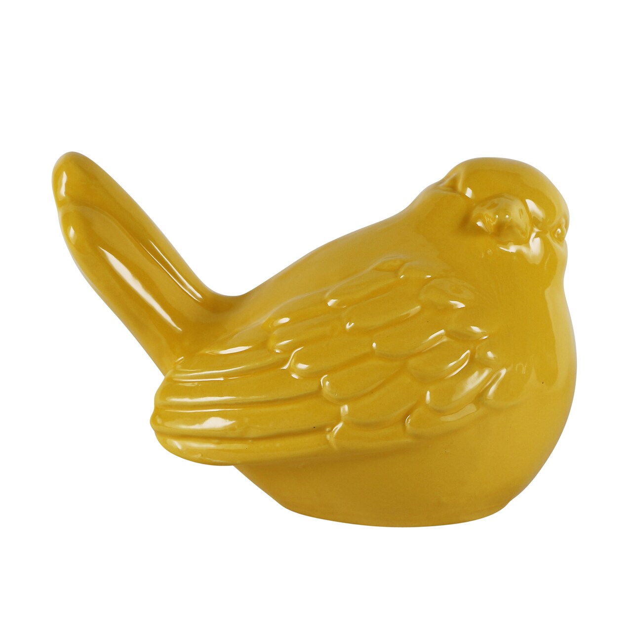 Kingston Living 10" Yellow Ceramic Distressed Finish Bird Decorative Figurine